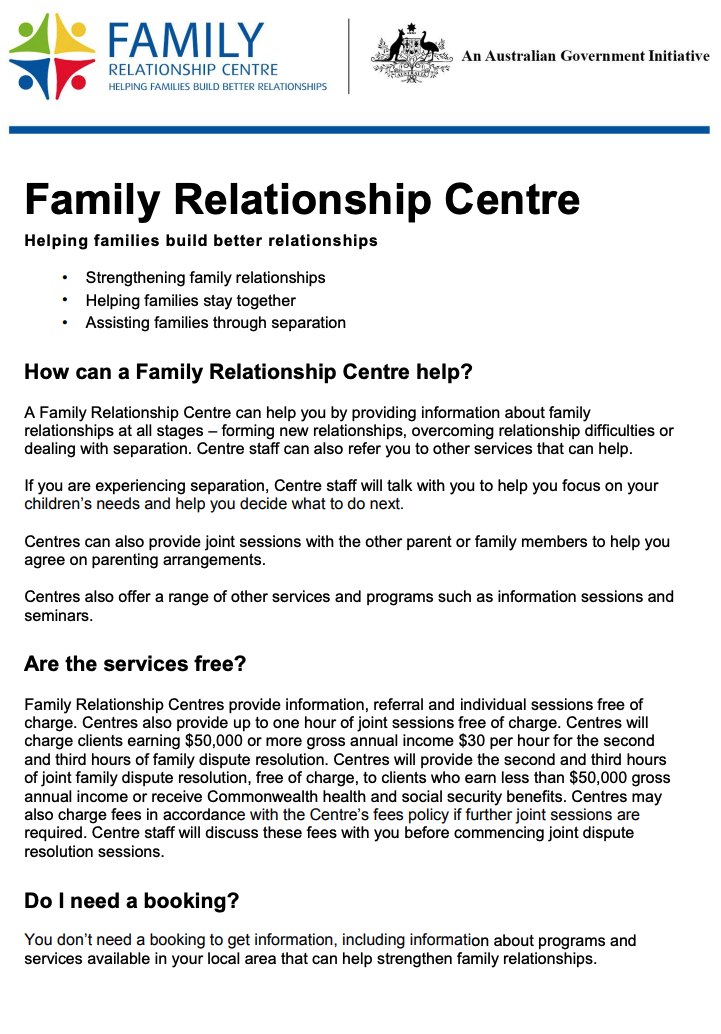 Family Relationship Centres (English language version) cover